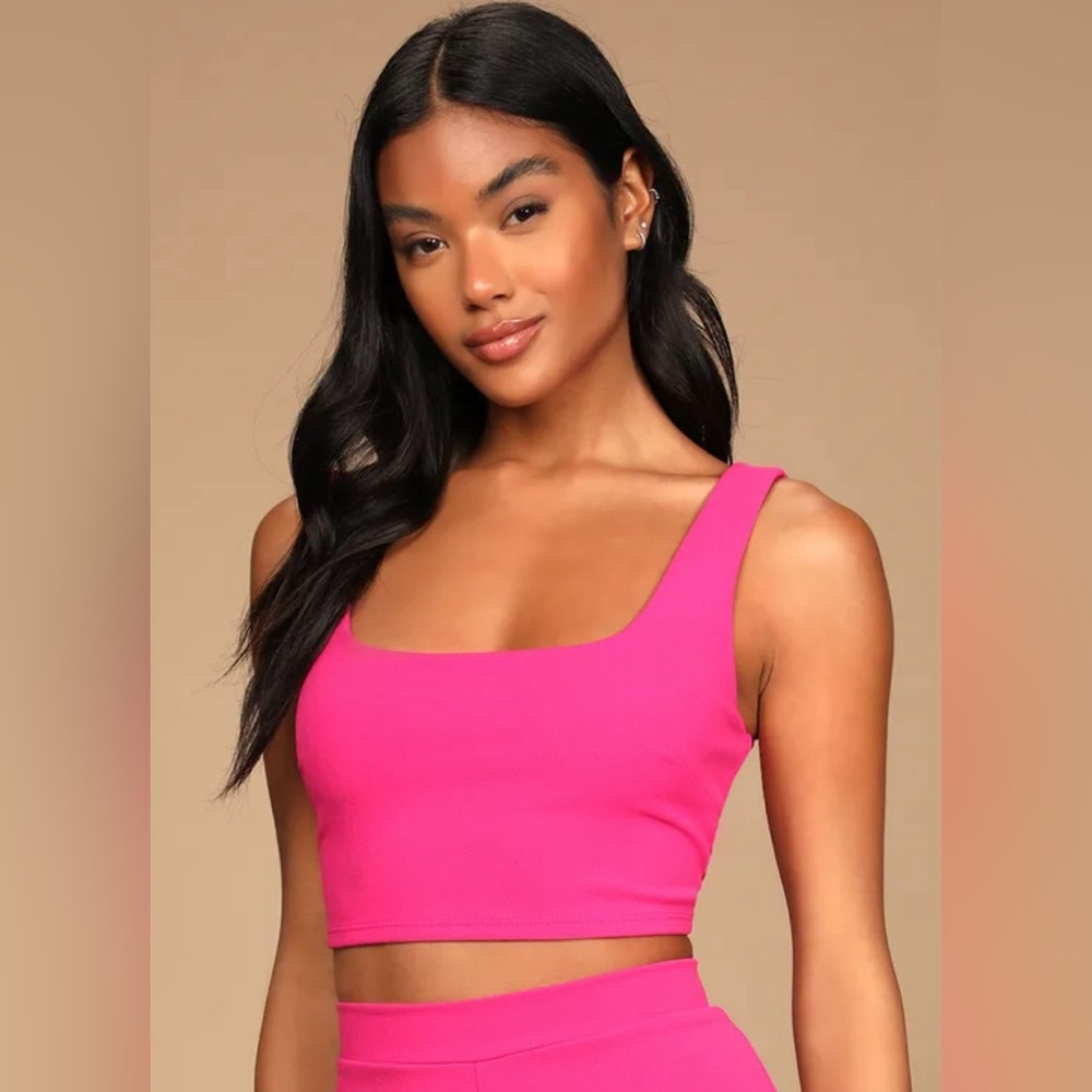 Hot pink crop top from Lulus, size small.
